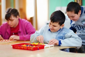 Children with disabilities having fun